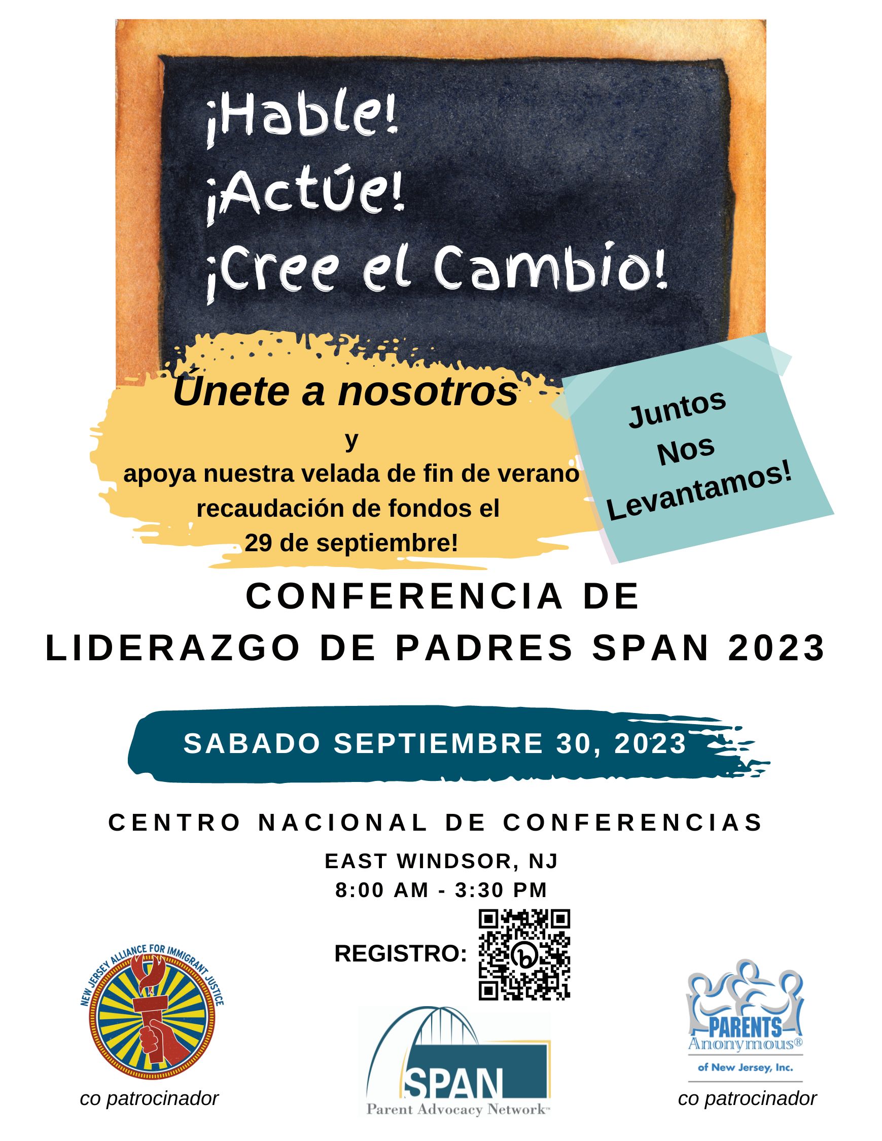2023 SPAN Parent Leadership Conference Save the Date Flyer Spanish 